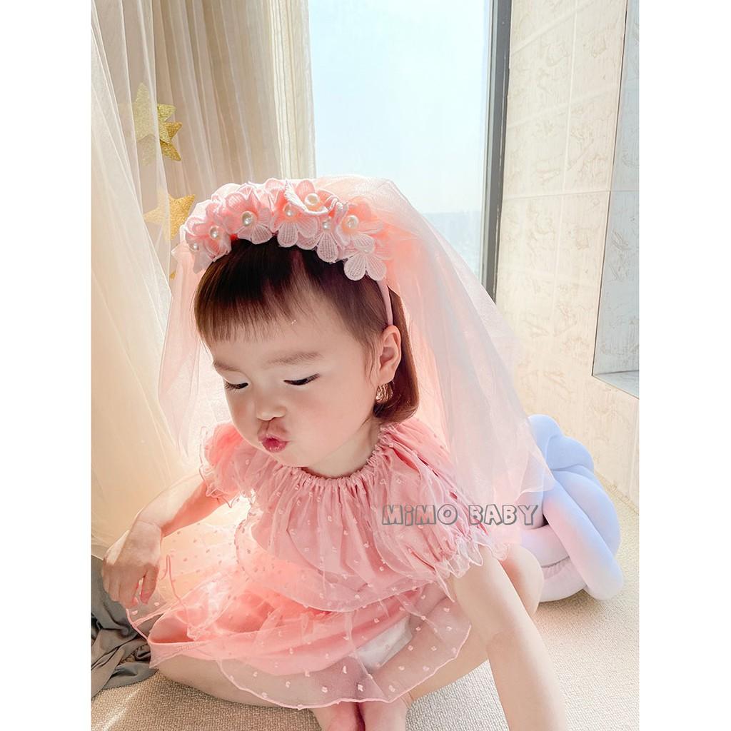 Cài bờm hoa voan công chúa Mimo Baby cho bé gái BD10