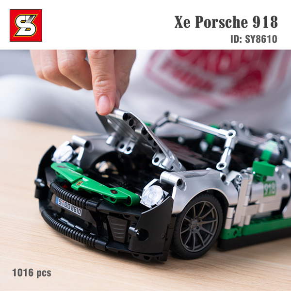 Bộ đồ chơi lắp ghép, xếp hình Siêu xe Porsche 918 - SY BLOCK SY8610 ( có 2 bản)