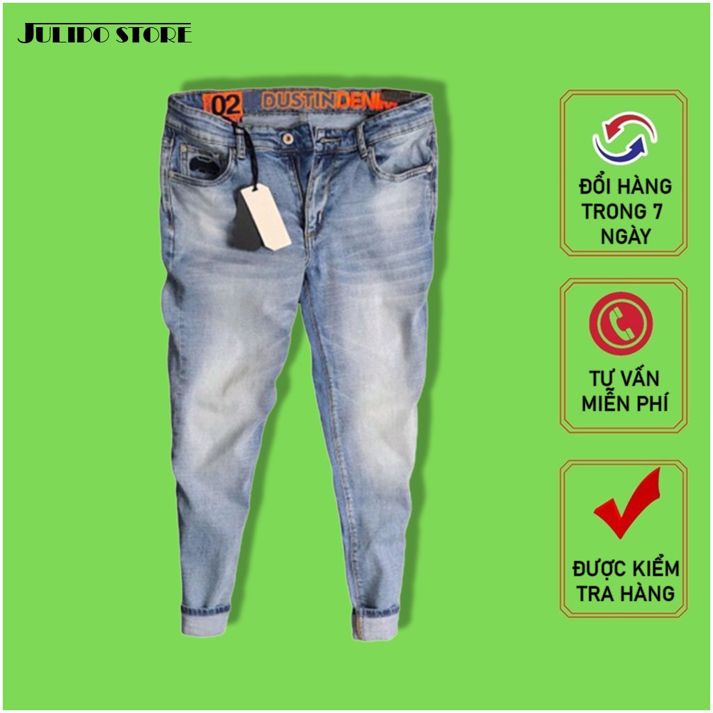 Quần jeans nam co dãn B02 mẫu trơn đơn giản dáng vừa không bó sát thiết kế trẻ trung đơn điệu phá cách Julido thời trang hàn quốc