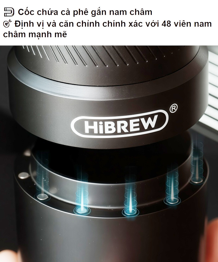 Máy xay hạt cà phê cầm tay chuyên nghiệp 2 trong 1, pin 980mAh, 60 cấp độ xay. Thương hiệu Mỹ cao cấp HiBREW - G4C