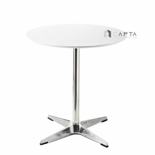 Bàn cafe mặt gỗ mdf TE1552-06W Nội thất Capta Bàn tiếp khách mặt gỗ MDF ống chân inox đế chân nhôm chống rỉ hcm