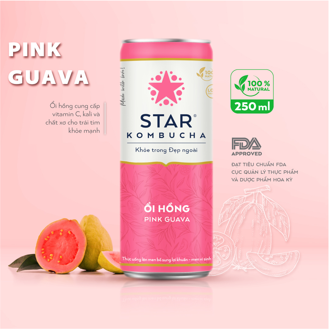 Combo 4 lon mix vị Thức uống lên men STAR KOMBUCHA - Balance Pack (250ml/lon)