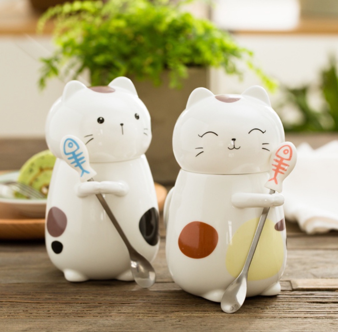 Ly Sứ MÈO THẦN TÀI cao cấp có nắp