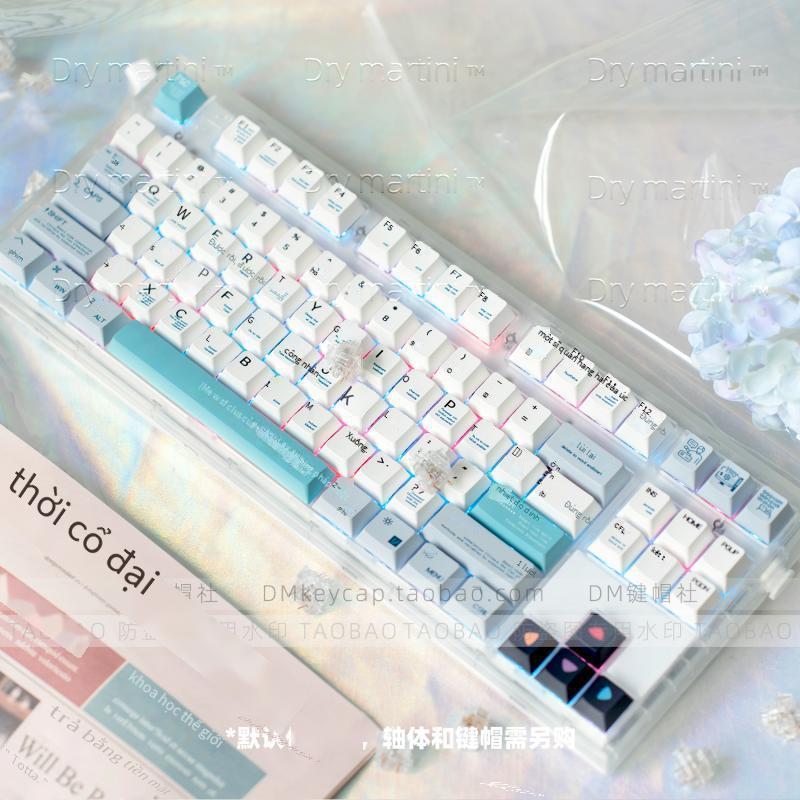 Phong Cách Mới Nhất MK870 Bộ Tùy Chỉnh Trong Suốt Bàn Phím Cơ 87 Phím Có Thể Hoán Đổi Nóng 3 Chế Độ Tắt Tiếng Bluetooth