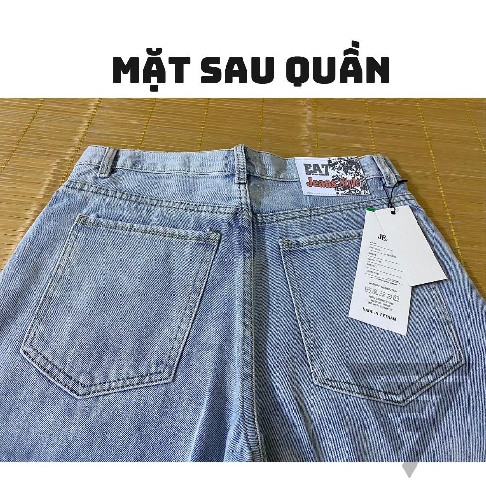 Quần jean nam rách gối ống rộng dáng suông form baggy đứng hack chân chất rin bò dày dặn FFSTORE