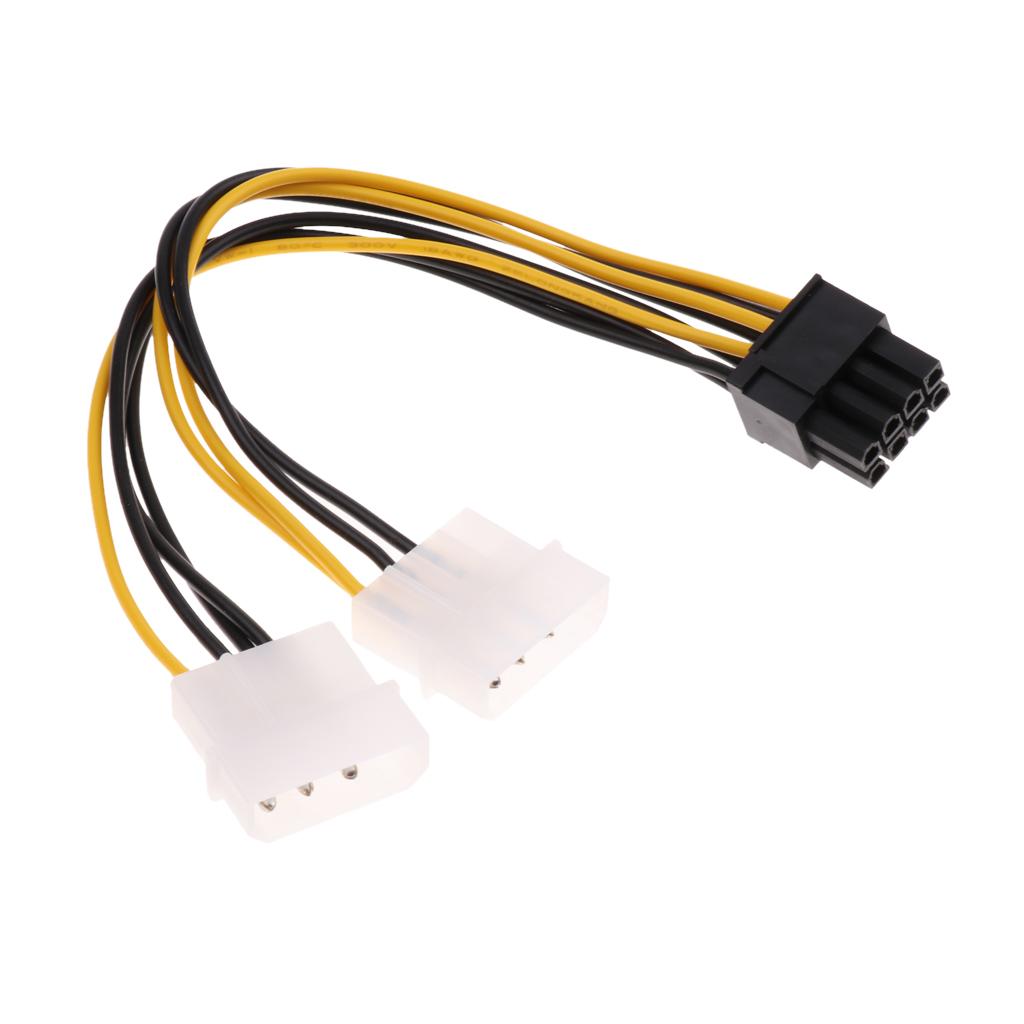 PCI-e Dual 4 Pin To 8 Pin Graphics Extention Adapter Power Cable