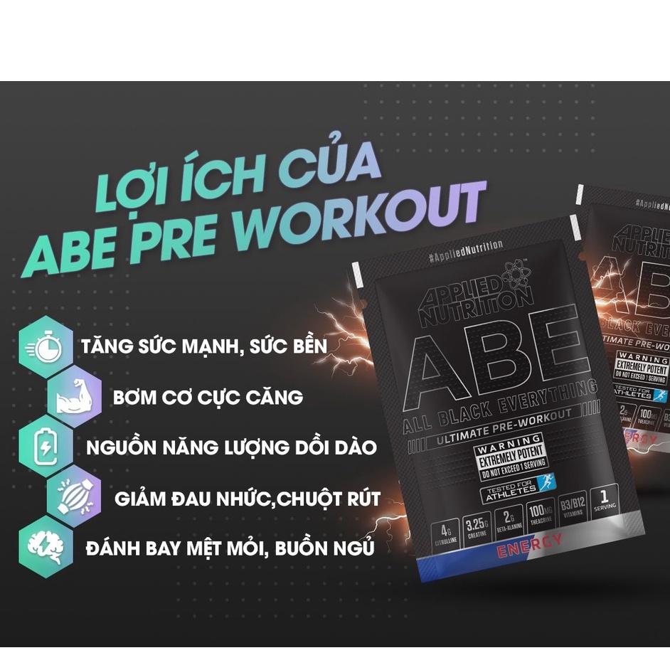 Abe Sample Abe Gói Thử Tăng sức Mạnh Sức Bền Trong Tập luyện Applied Nutrition ABE Pre workout 1 lần dùng (11 Gram) - Uk