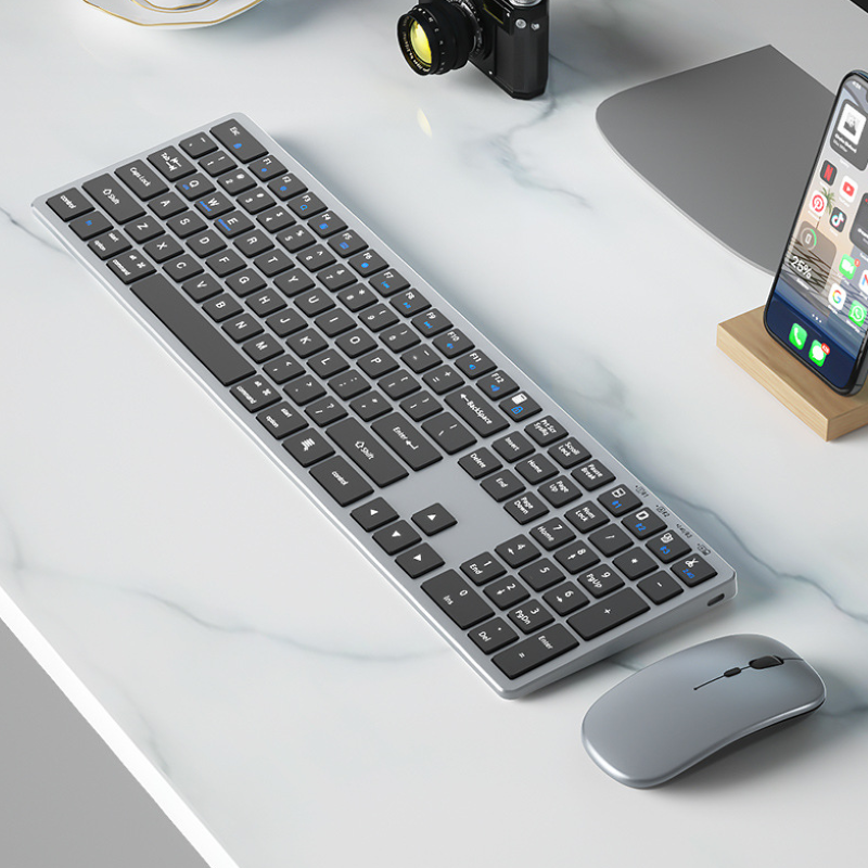 Bộ Bàn phím chuột không dây Fullsize H869 pin sạc TypeC đa kết nối bluetooth 5.2 + 3.0 + Usb wireless 2.4G hàng nhập khẩu