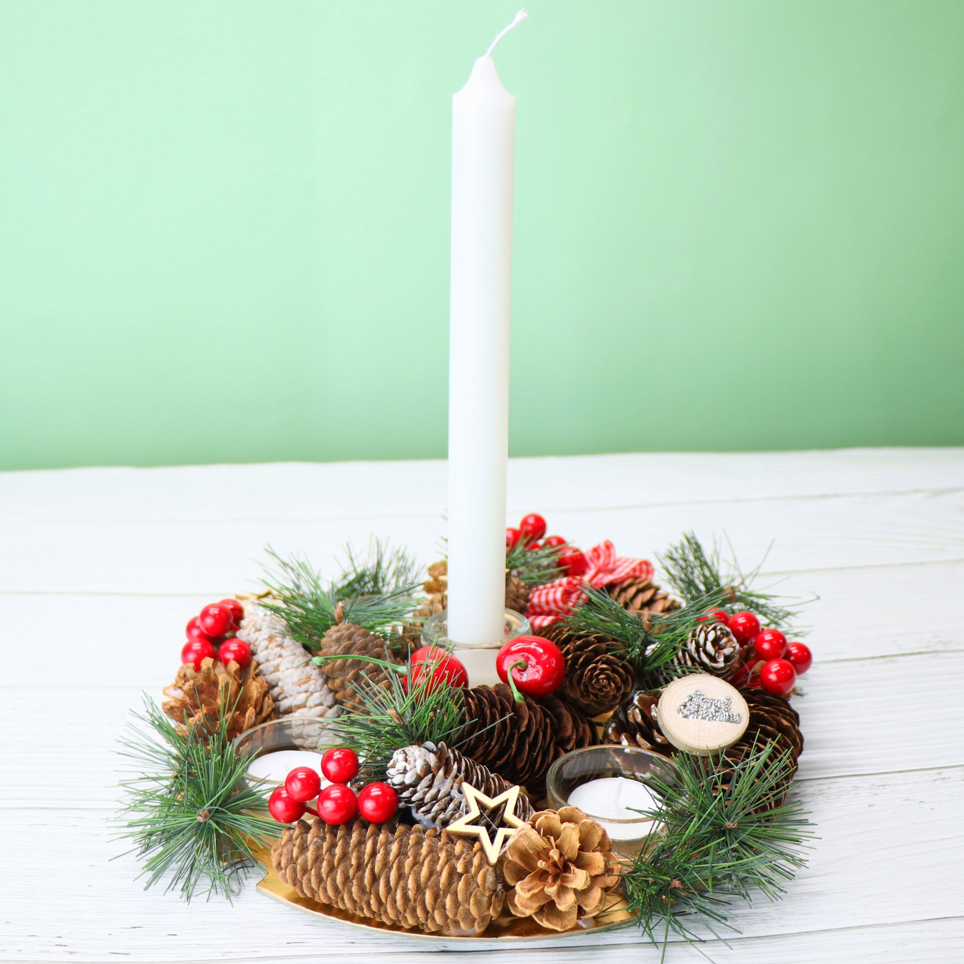 Khay để nến sang trọng NEN07  trang trí giáng sinh noel