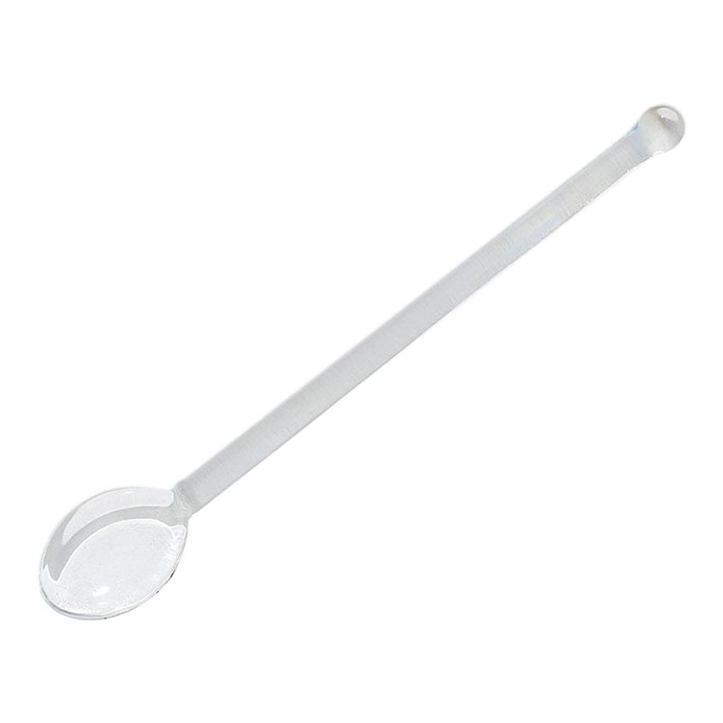 2X Glass Teaspoons Safe Stirring Spoon for Stirring Coffee Bar Clear