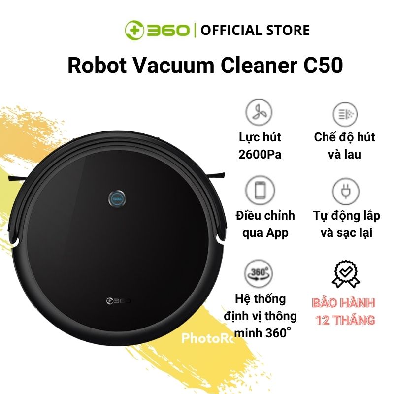 Robot hút bụi Vacuum 360 C50 - Robot Vacuum Cleaner Tự động thông minh  - Hàng Chính Hãng