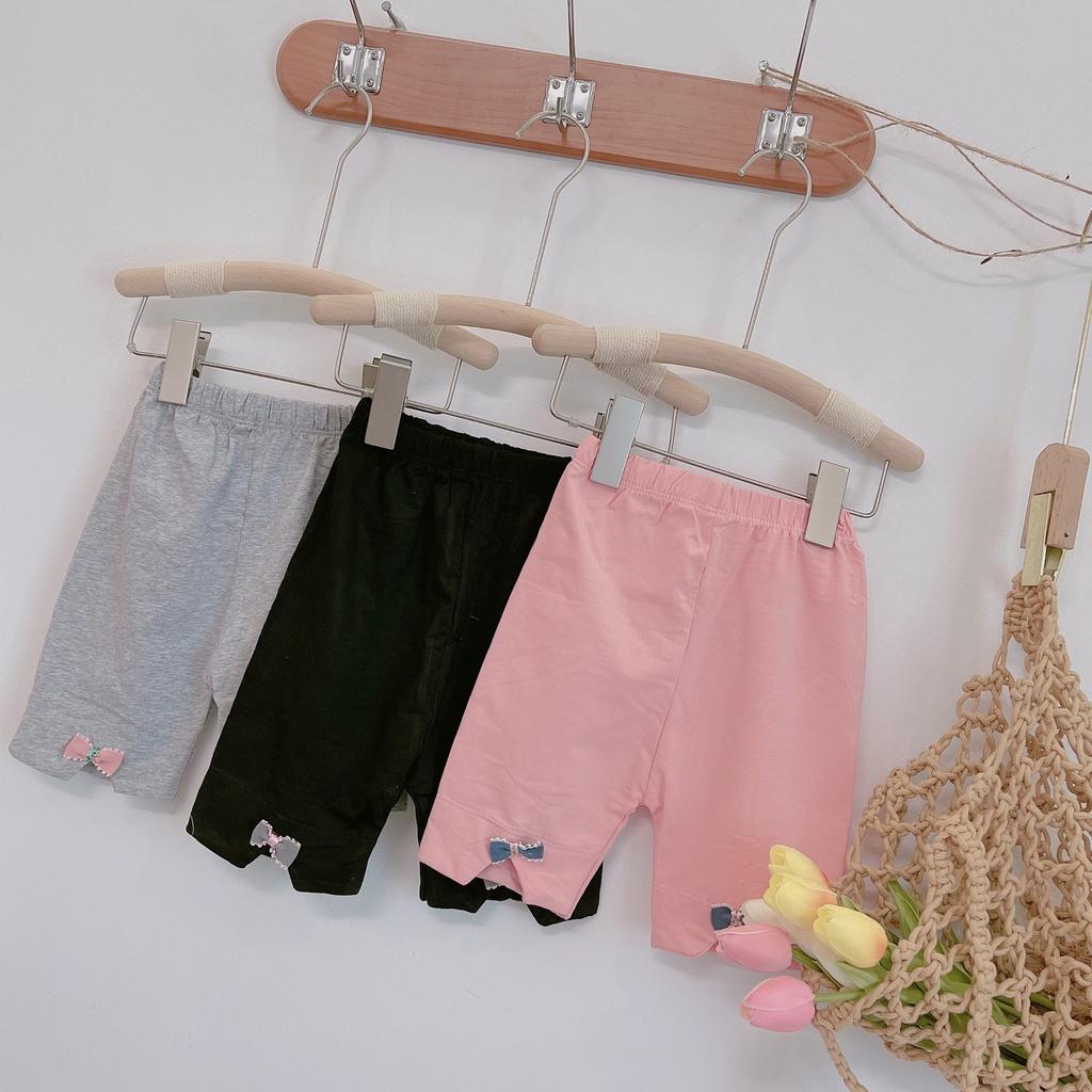 Combo 3 quần legging ngố, quần đùi chất cotton Quảng Châu loại đẹp cho bé gái 8-30kg