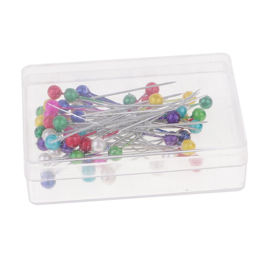100pcs Colorful Pearl Head Sewing Pins for Quilting Dressmaking Serging