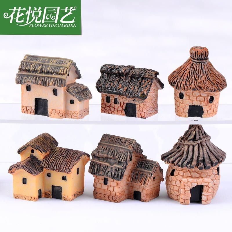 Phụ kiện nhà tranh, nhà nông thôn cao cỡ 3 cm, trang trí tiểu cảnh terrarium, mô hình, cây cảnh, làm đồ handmade