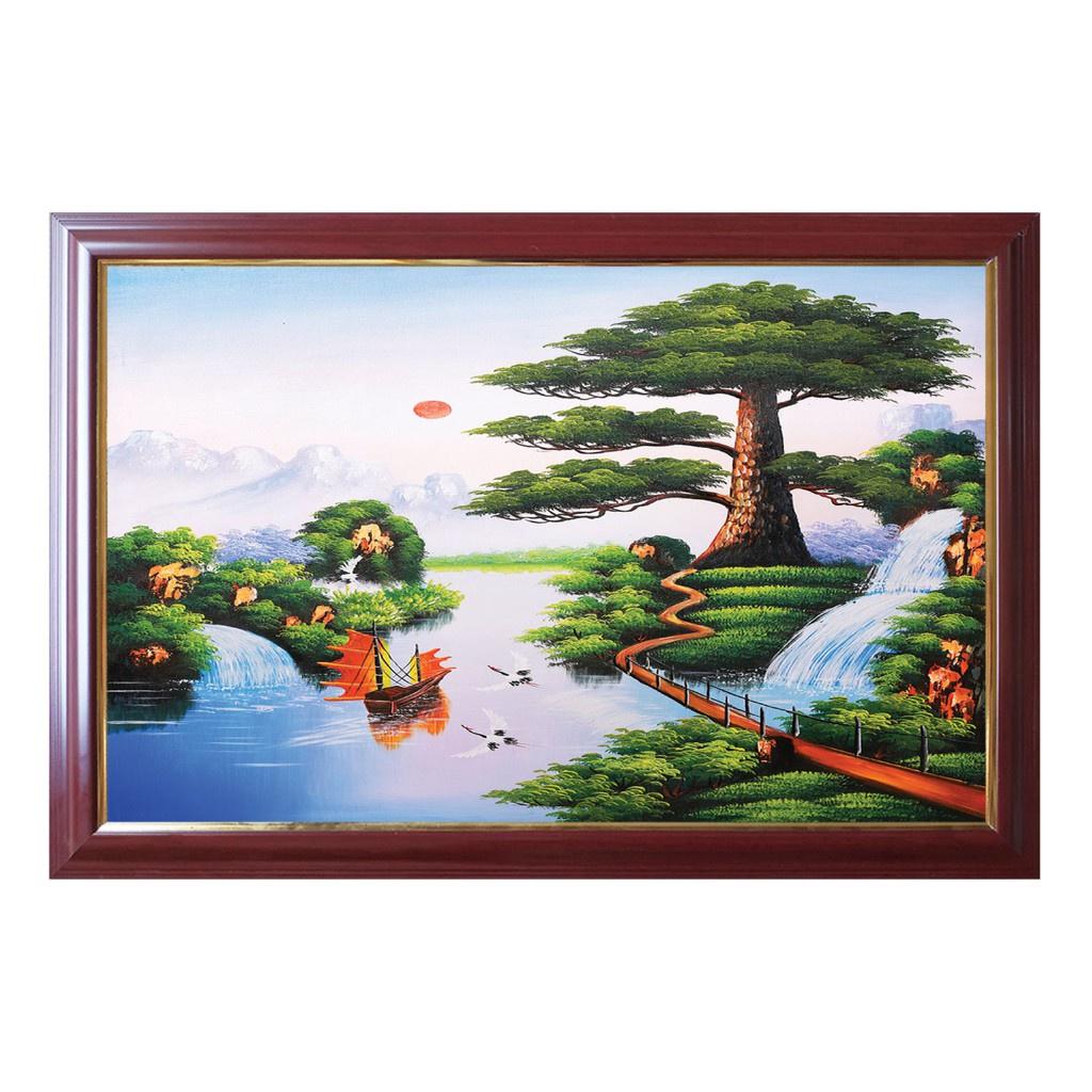 16. Tranh đồng quê con sông êm đềm, tranh treo tường TDQ-05
