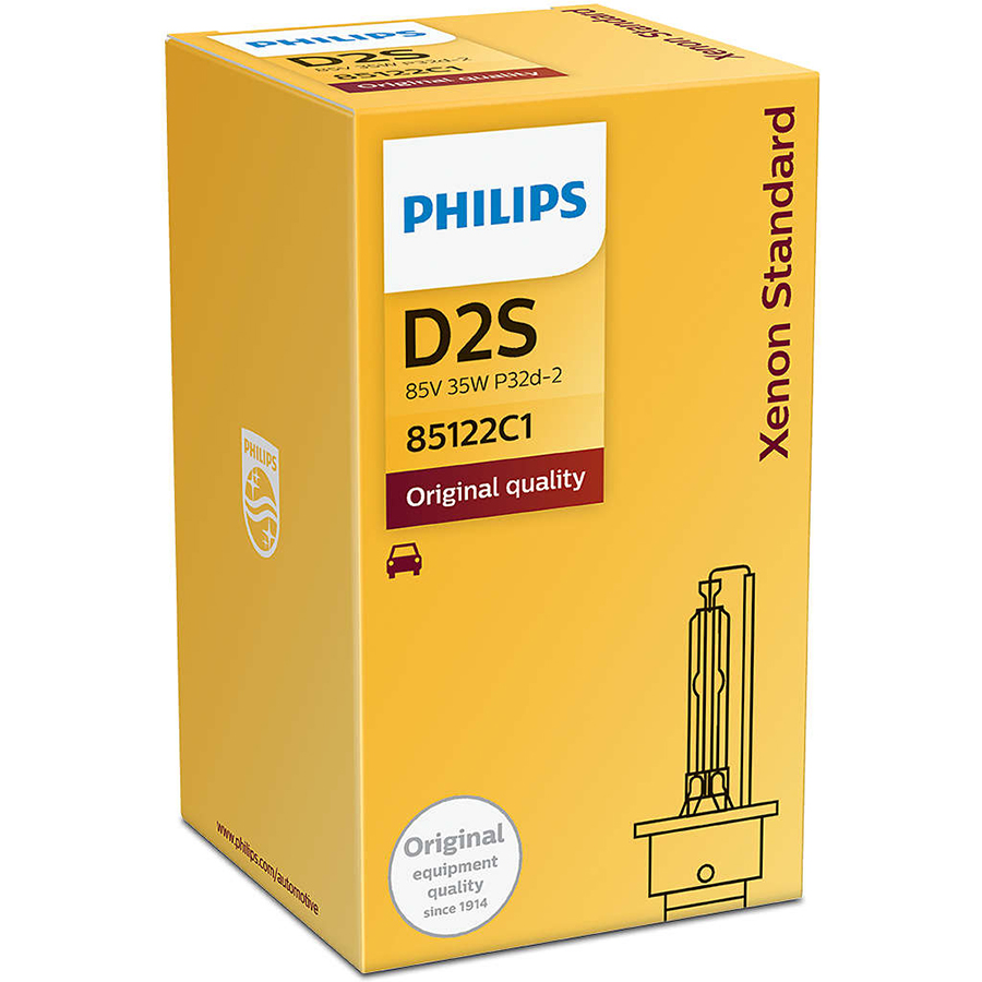 Bóng đèn pha Ô tô/Xe hơi Xenon Philips Standard D2S 85122 C1 85V 35W 4200K - Hàng Chính Hãng