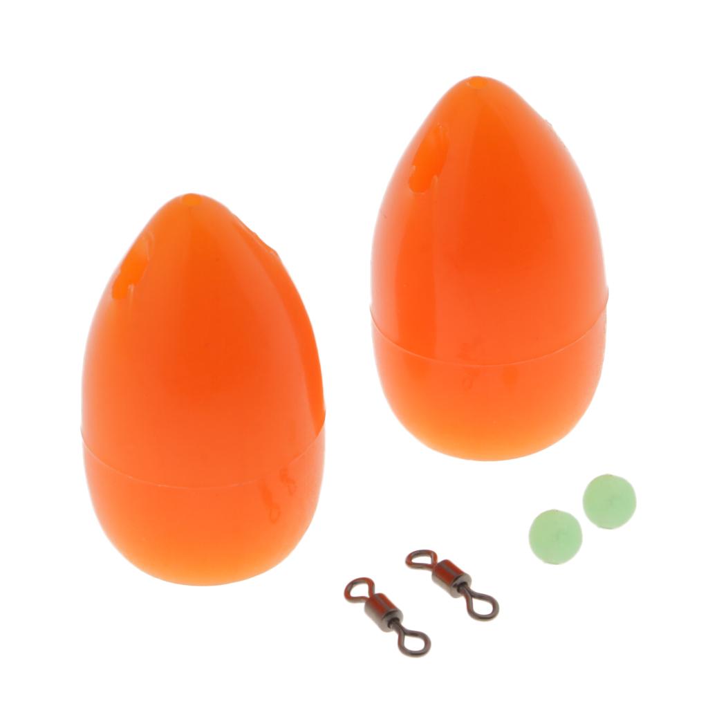 2pcs Bombarda Float Carp Coarse Trout Bass Sea Lure Fishing Tackle Orange