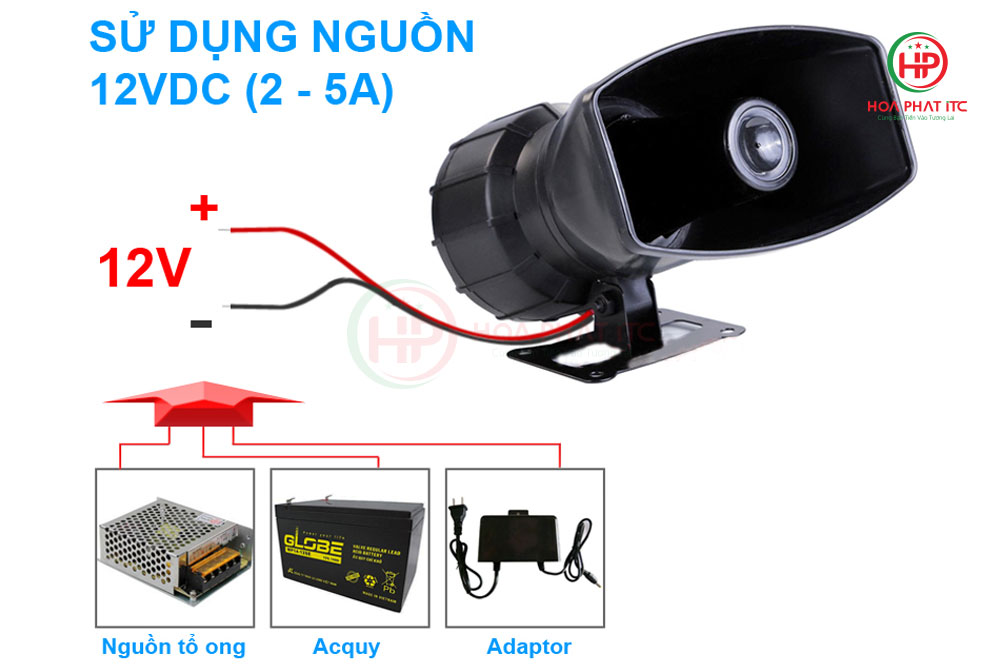 Còi hú công suất lớn 12V Komax KM-DC100W