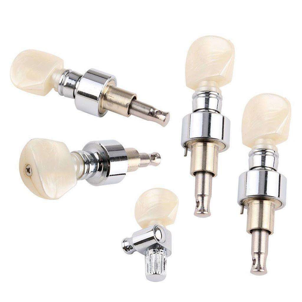 Sunnimix 5 Dây Đàn Banjo Pearled Nút Chỉnh Chốt Chỉnh Âm Máy Đầu 5 Chiếc Bạc