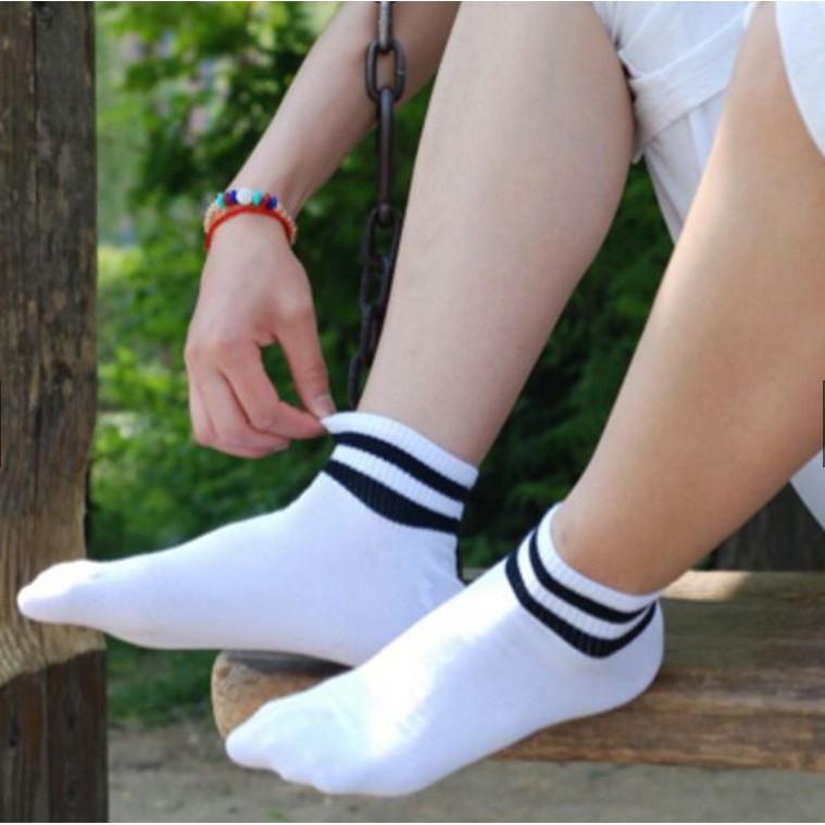Đôi tất Kẻ cổ ngắn Hàn Quốc trẻ trung hợp cả nam và nữ