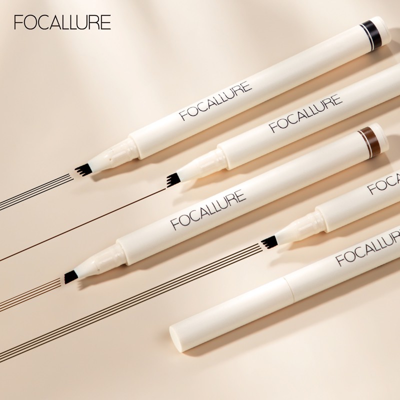 Bút kẻ mày phẩy sợi bền màu chống thấm nước FOCALLURE 4 sợi 10g