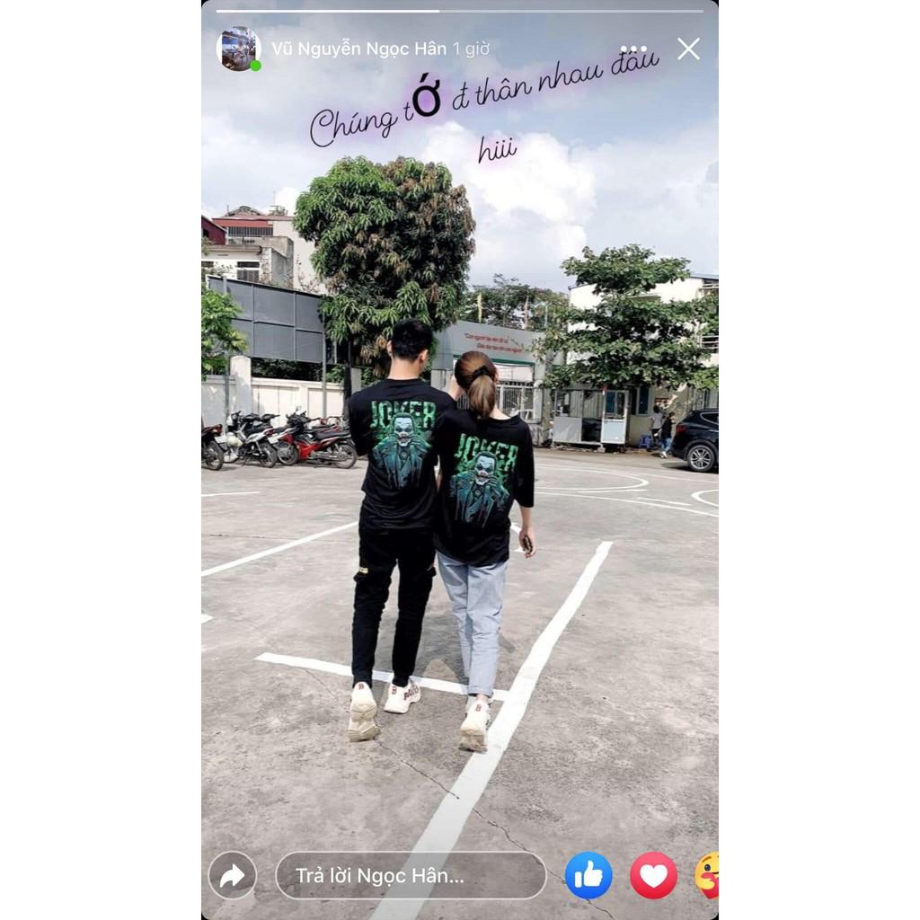 Áo Thun UNISEX Nam Nữ JOKER XANH Tay Lửng From Rộng Giá Rẻ