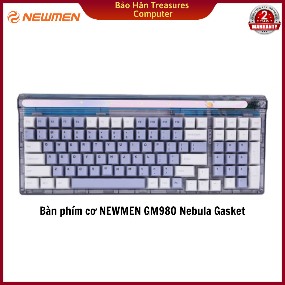 Bàn phím cơ không dây NEWMEN GM980 Nebula Gasket - Hàng Chính Hãng