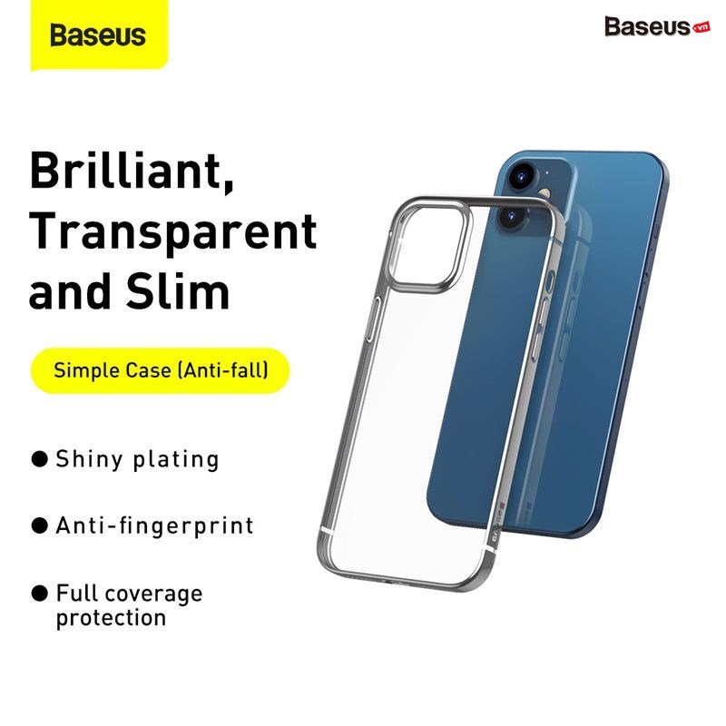 Ốp lưng Silicone dẽo trong suốt viền si màu Baseus Shining Case cho iPhone 12 mini / iPhone 12 / iPhone 12 Pro / iPhone 12 Promax_Hàng Nhập Khẩu