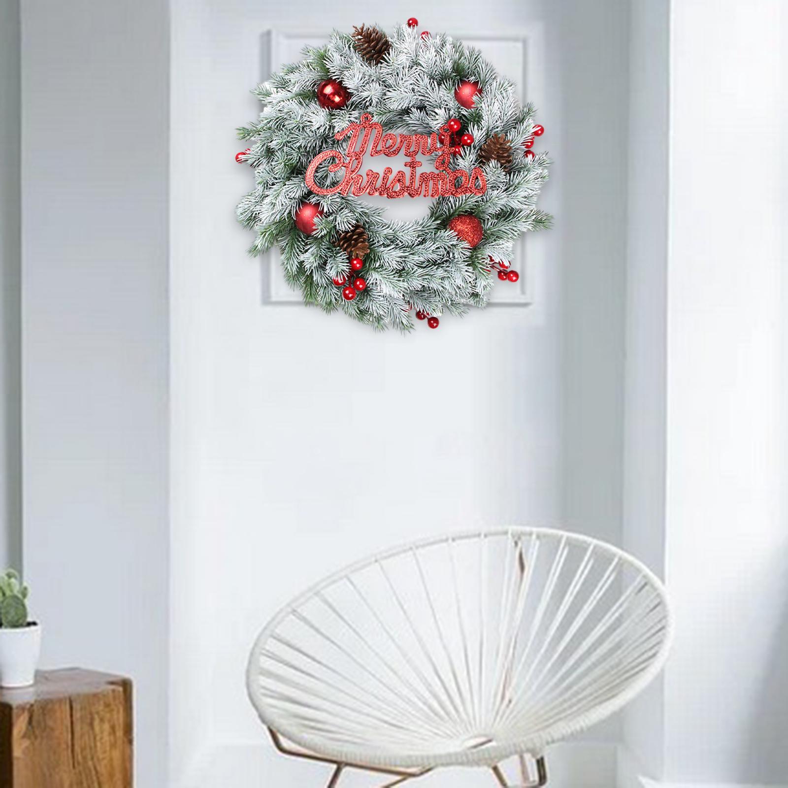 Christmas Wreath Wreath for Front Door Christmas Wreath Door Hanging Holiday Garland Decoration for Bedroom Home Garden Party