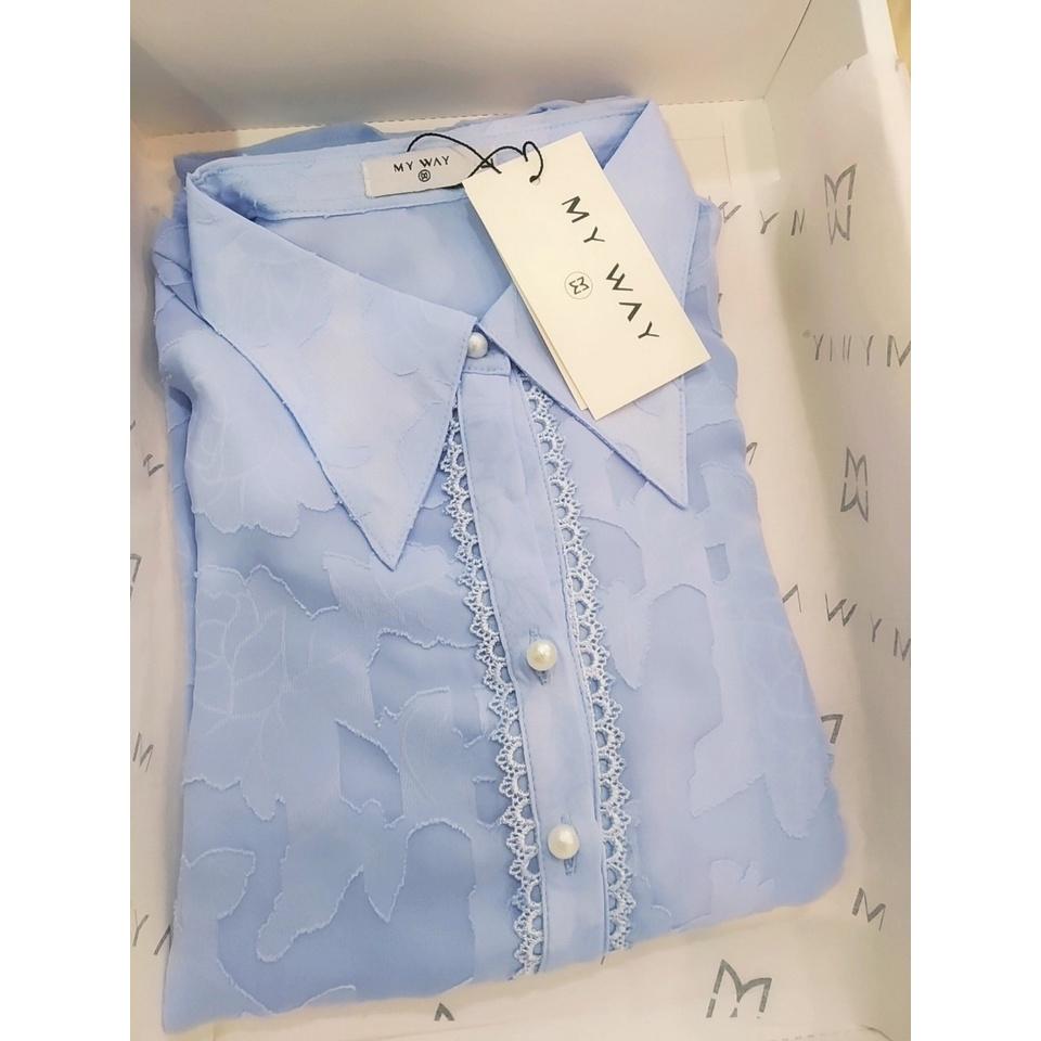 Áo Sơ Mi Nữ Dài Tay MY WAY Công Sở Họa Tiết Nổi Sang Trọng 5ma0770