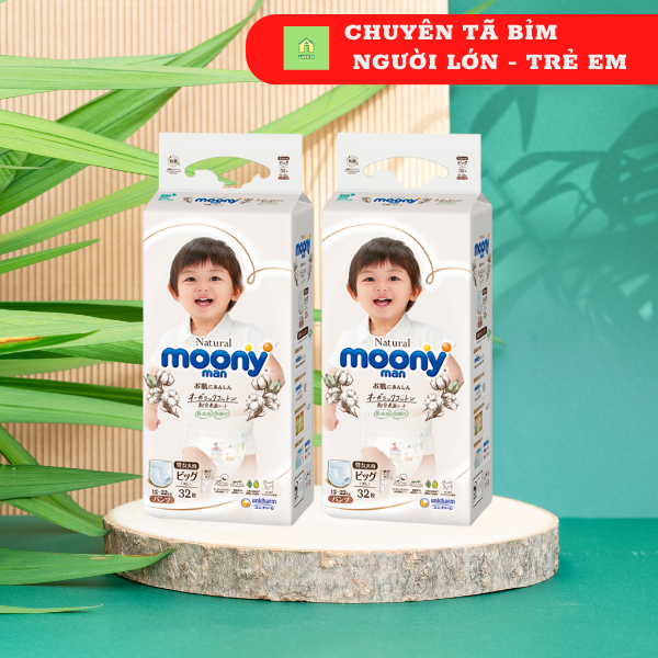 Combo 2 Bỉm - Tã Quần Moony Natural Size Xl 32 Miếng Cho Bé 12 - 22Kg