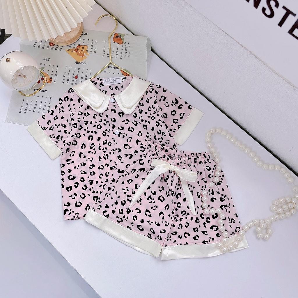 Đồ bộ bé gái, bộ pijama ngắn tay cho bé gái size 18-35kg chất lụa mango mềm mát