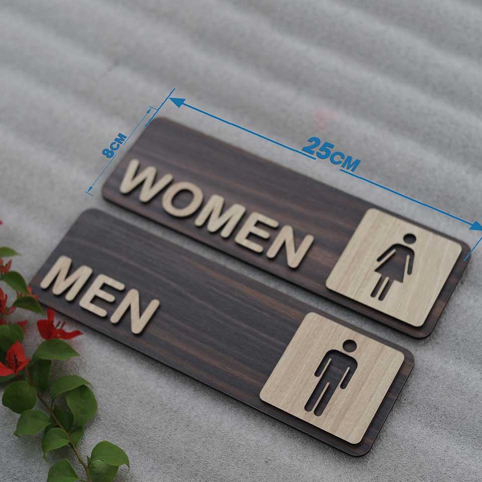 Bảng Gỗ Toilet (Men – Women) cao cấp decor quán LEVU TL18