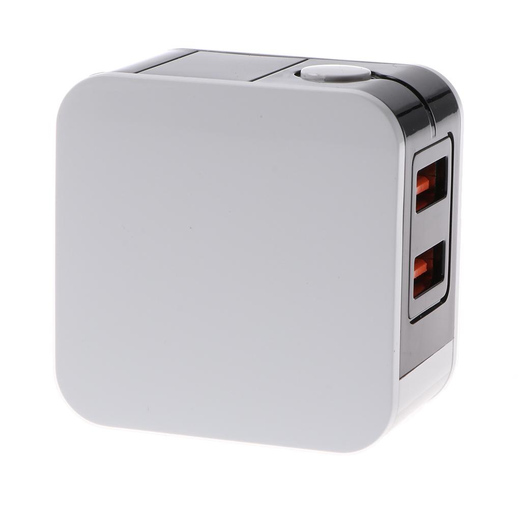 LED Dual USB Wall Charger 5V2A - Wall Charger Station Power Adapter with Foldable Travel Home Plug for iPhone x/8/7/Plus, Samsung Galaxy S8/7/6, Note 5