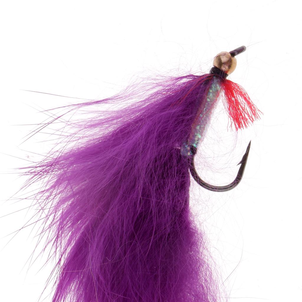 5pcs Bead Head Zonker Trout Flies Sinking Fly Fishing Streamers Flies