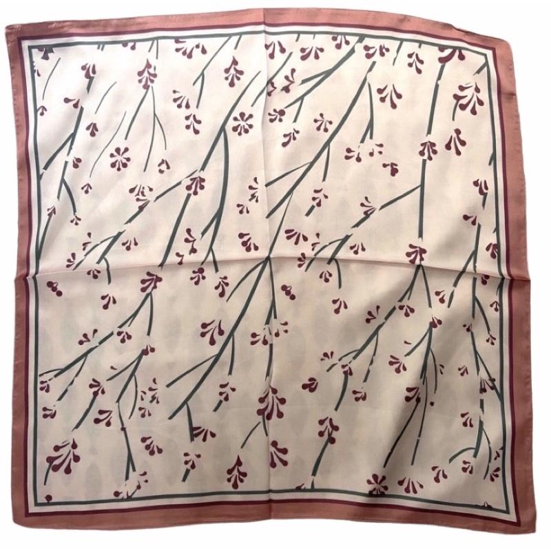 Khăn turban lụa vuông cao cấp choàng cổ size 70x70cm thanh lịch đa năng dùng làm áo yếm in hoa