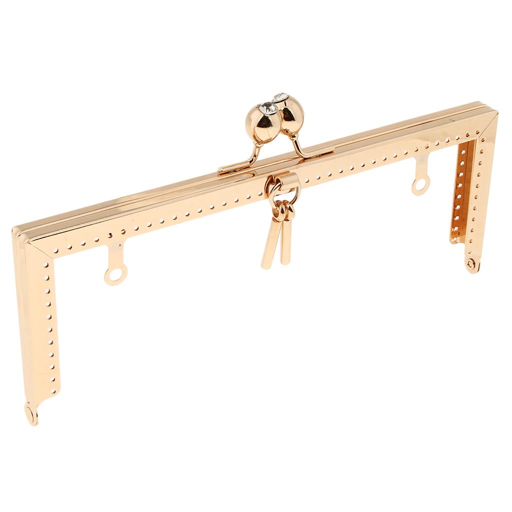 Vàng Tự Làm Ví Túi Xách Tay Cầm Đồng Tiền Túi Kim Loại Hôn Khóa Khóa Khung Hàng Thủ Công 20.5 Cm