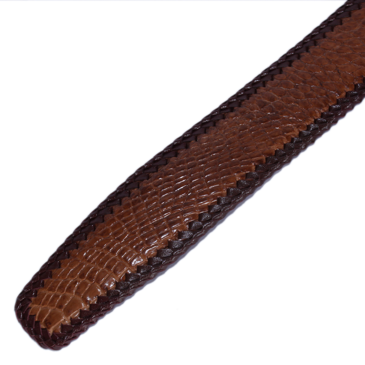 Dây nịt nam da cá sấu màu nâu đỏ HJ4290-4749-4756-4759-4770