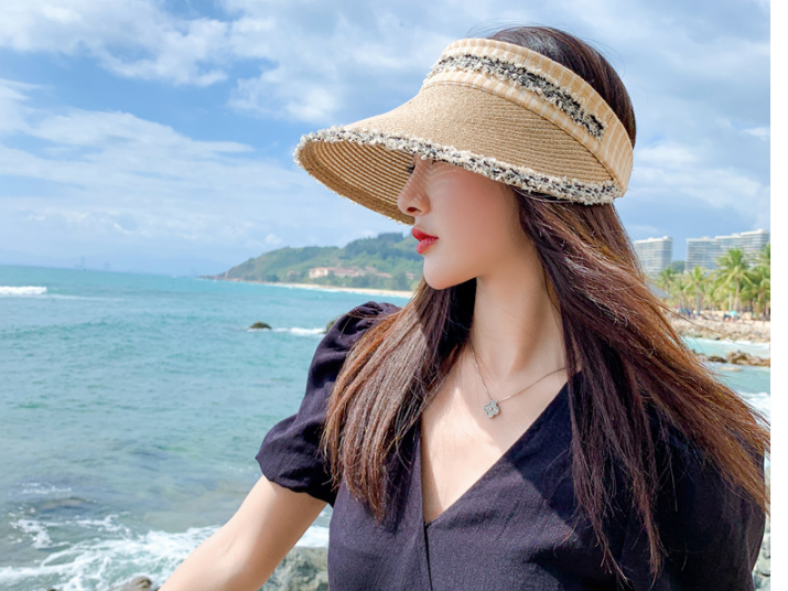 Mũ nữ đi biển rộng vành phong cách Hàn, nón nữ nửa đầu chống nắng mới