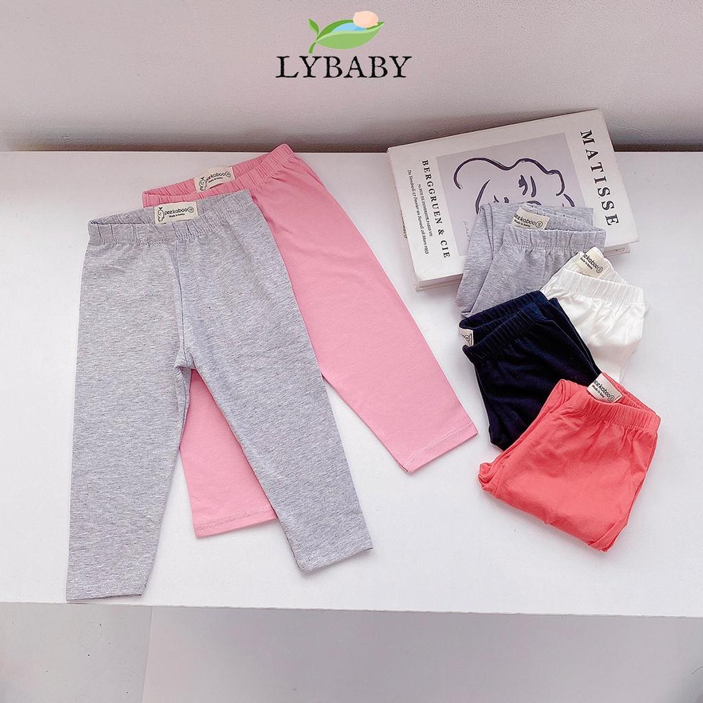 Quần leggings dài cho bé gái vải cotton spandex mềm mịn cực thoải mái và sang chảnh LYBABY QCD15