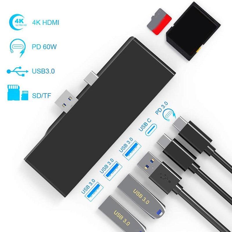 Bộ chia 7 cổng USB Type C 7 trong 1 cho Surface Pro