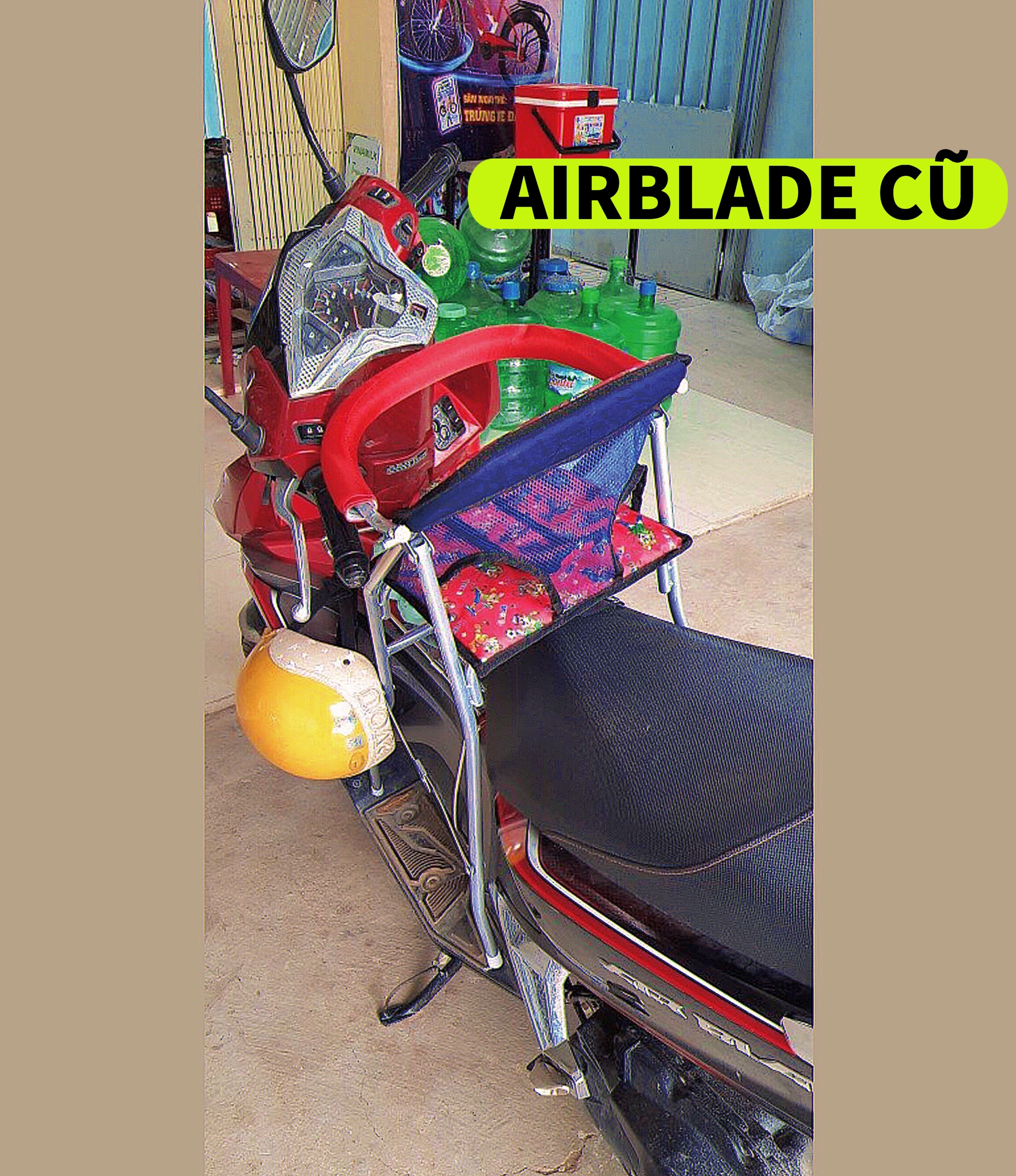 Ghế ngồi xe  Airblade cũ 2013 trở xuống cho bé , GHẾ GA XẾP SẮT SƠN TĨNH ĐIỆN