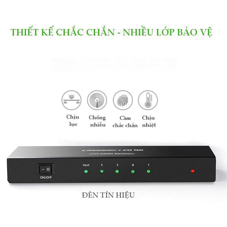 Bộ chia HDMI 1 ra 4 Ugreen 40202 chính hãng- Hàng Chính Hãng