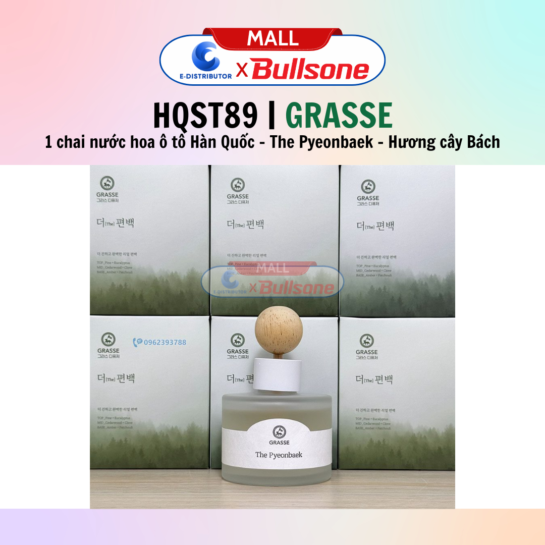 Nước hoa ô tô Bullsone Grasse The Pyeonbaek (Cypress- 1 Chai/Hộp) / Peach Fuzz (2 Chai/Hộp) - Dung Tích 105mL - Hàng chính hãng