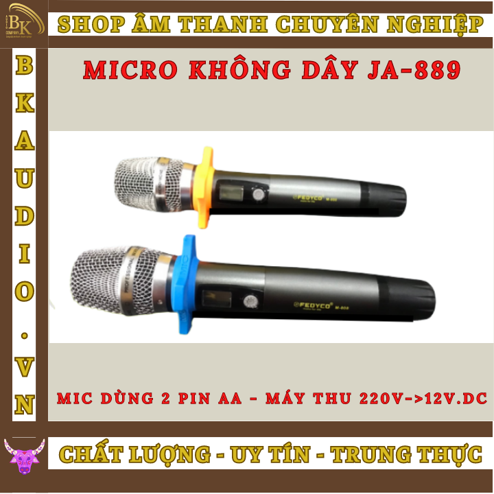 Mic không dây Fedyco M800. Hai tầng số UHF - chống lặp sóng , loại bỏ tạp âm . Mic hút mạnh . tầm hoạt động trên 100m.