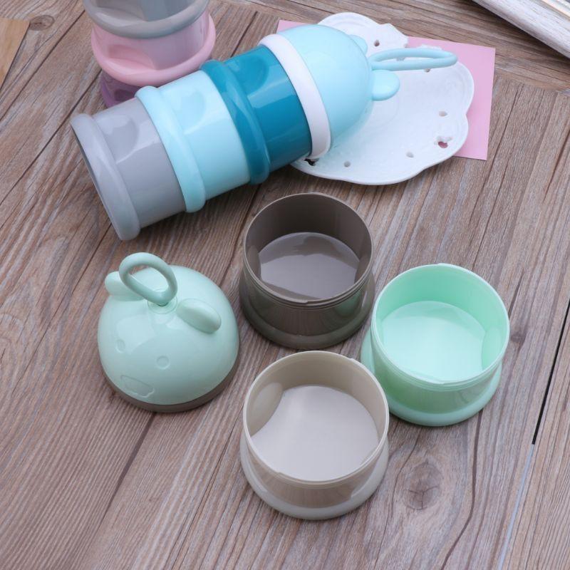 Hộp chia sữa, hộp chia đồ ăn 3 ngăn, 3 tầng cho bé bằng nhựa cao cấp không chứa BPA an toàn cho bé yêu