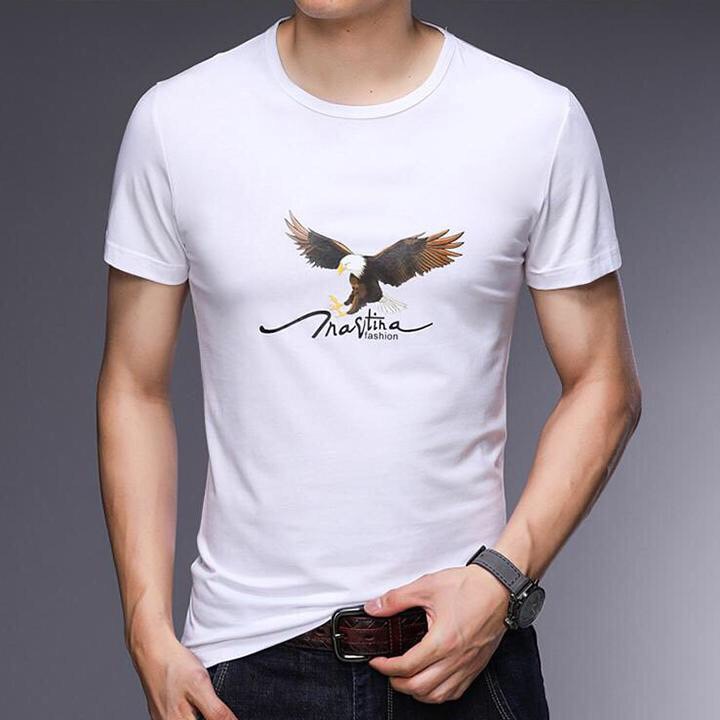 Áo Thun Nam Cotton Cổ Tròn Hình 3D Eagle Cao Cấp ShopN6 - AT06 (Nhiều Màu)