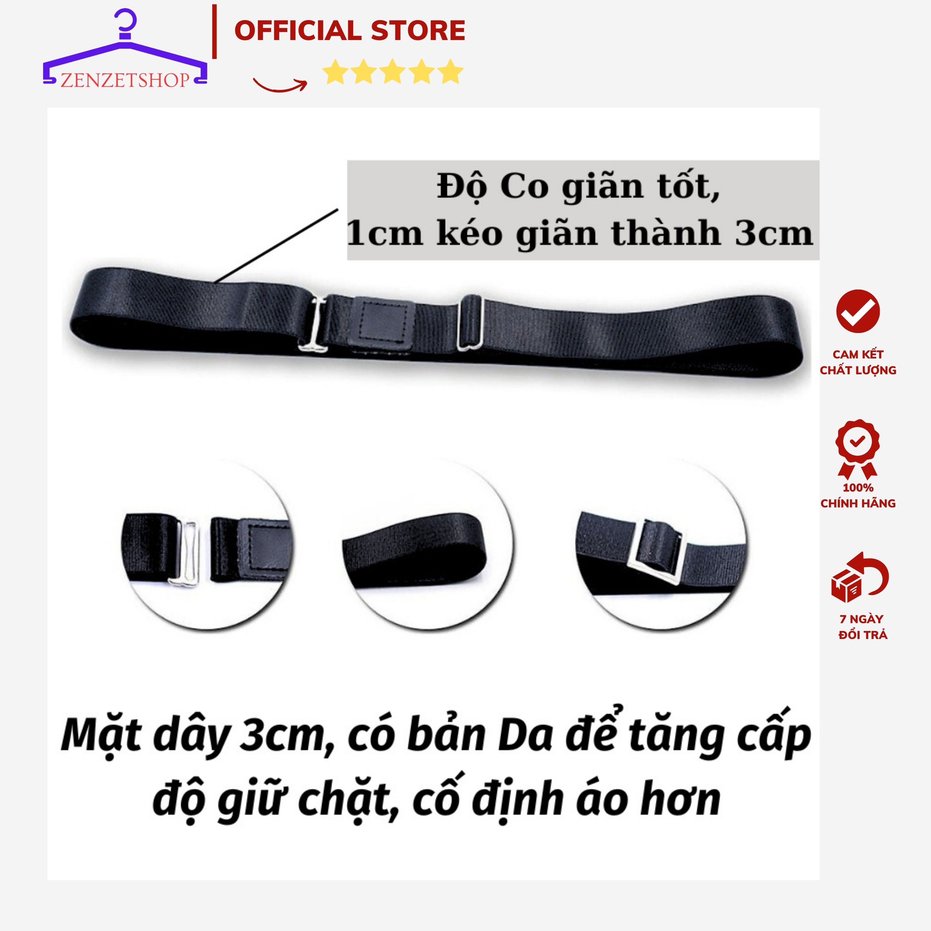 Dây Đai Giữ Áo Sơ Mi khi Sơ Vin thẳng đẹp có hộp Shirt Stay-dây nịt khít áo sơ mi co giãn cho nam nữ ZENZETSHOP PK02