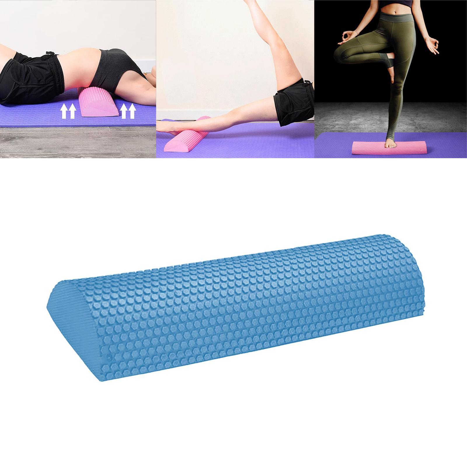 EVA Half Foam Roller High Density for Pliability Back Blue  30cmx7.5cm