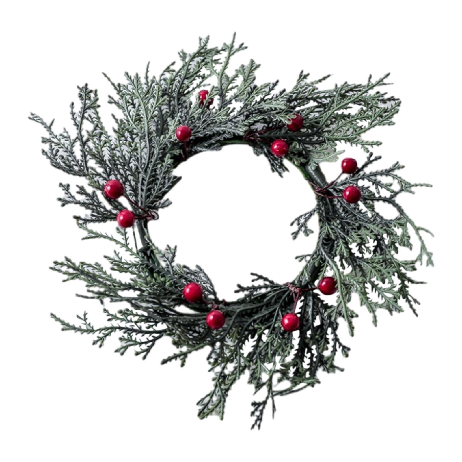 Christmas Candle  Artificial Wreath Christmas Garland Candle Wreath for Living Room Fireplace Lantern Home Decor